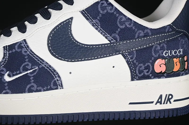All categories Nk Air Force 1 Air Force series Nk Air Force 1 Low Air Force low-top Nike Air Force 1'07 Low Gucci joint navy blue denim Air Force 1 low-top casual sneakers SC0601-568
